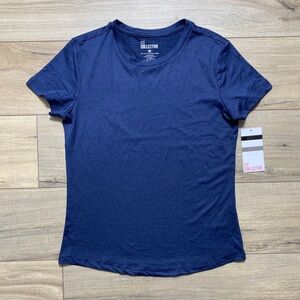 Fit Collective Womens Short Sleeve Crew Neck Shirt Size‎ M Peacoat Blue